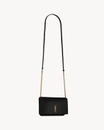 YSL Cassandre Phone Holder in Shiny Crocodile-Embossed Leather - Image 2